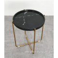 brass gold chrome marble top coffee table